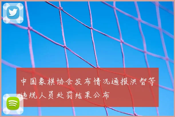 中国象棋协会发布情况通报洪智等违规人员处罚结果公布